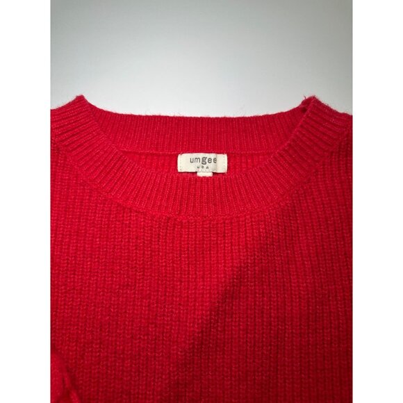 Umgee Women’s Sweater Hot Pink Textured Knit Bell Sleeve Crew Neck Size M - Picture 5 of 5